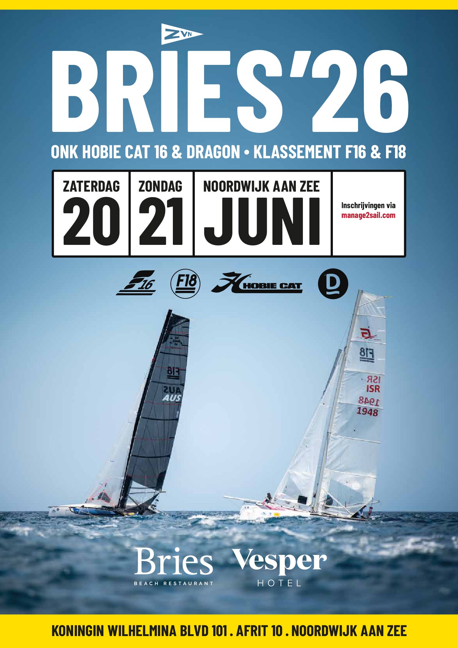 Inschrijving voor Bries Open en ONK Hobie geopend!